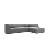 Ruby 4-Sitzer Ecksofa Rechts, mit Bezug aus Samt (Sal17) in Grau, 273x180 cm – Bild 6