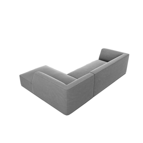 Ruby 4-Sitzer Ecksofa Rechts, mit Bezug aus Samt (Sal17) in Grau, 273x180 cm – Bild 8