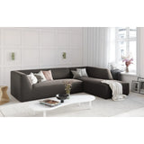 Ruby 4-seater corner sofa, right-hand side, with cover in velvet, corduroy or textured fabric, 273x180 cm