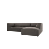 Ruby 4-Sitzer Ecksofa Rechts, mit Bezug aus Samt (Sal18) in Dunkelgrau, 273x180 cm – Bild 5