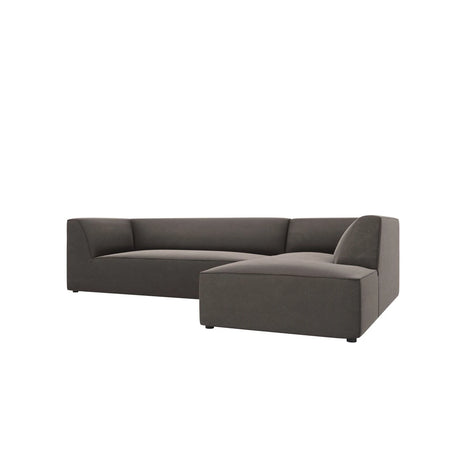 Ruby 4-Sitzer Ecksofa Rechts, mit Bezug aus Samt (Sal18) in Dunkelgrau, 273x180 cm – Bild 5