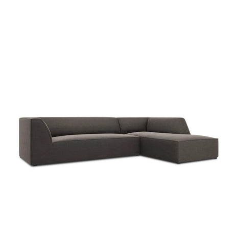 Ruby 4-Sitzer Ecksofa Rechts, mit Bezug aus Samt (Sal18) in Dunkelgrau, 273x180 cm – Bild 6