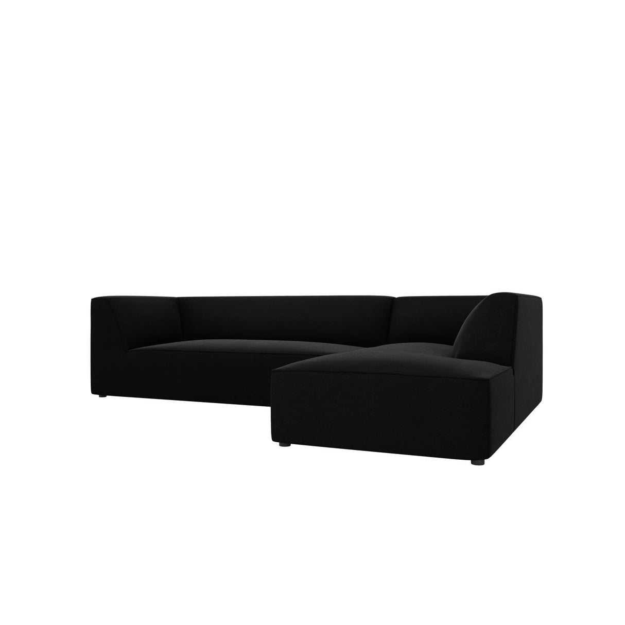 Ruby 4-Sitzer Ecksofa Rechts, mit Bezug aus Samt (Sal19) in Schwarz, 273x180 cm – Bild 5