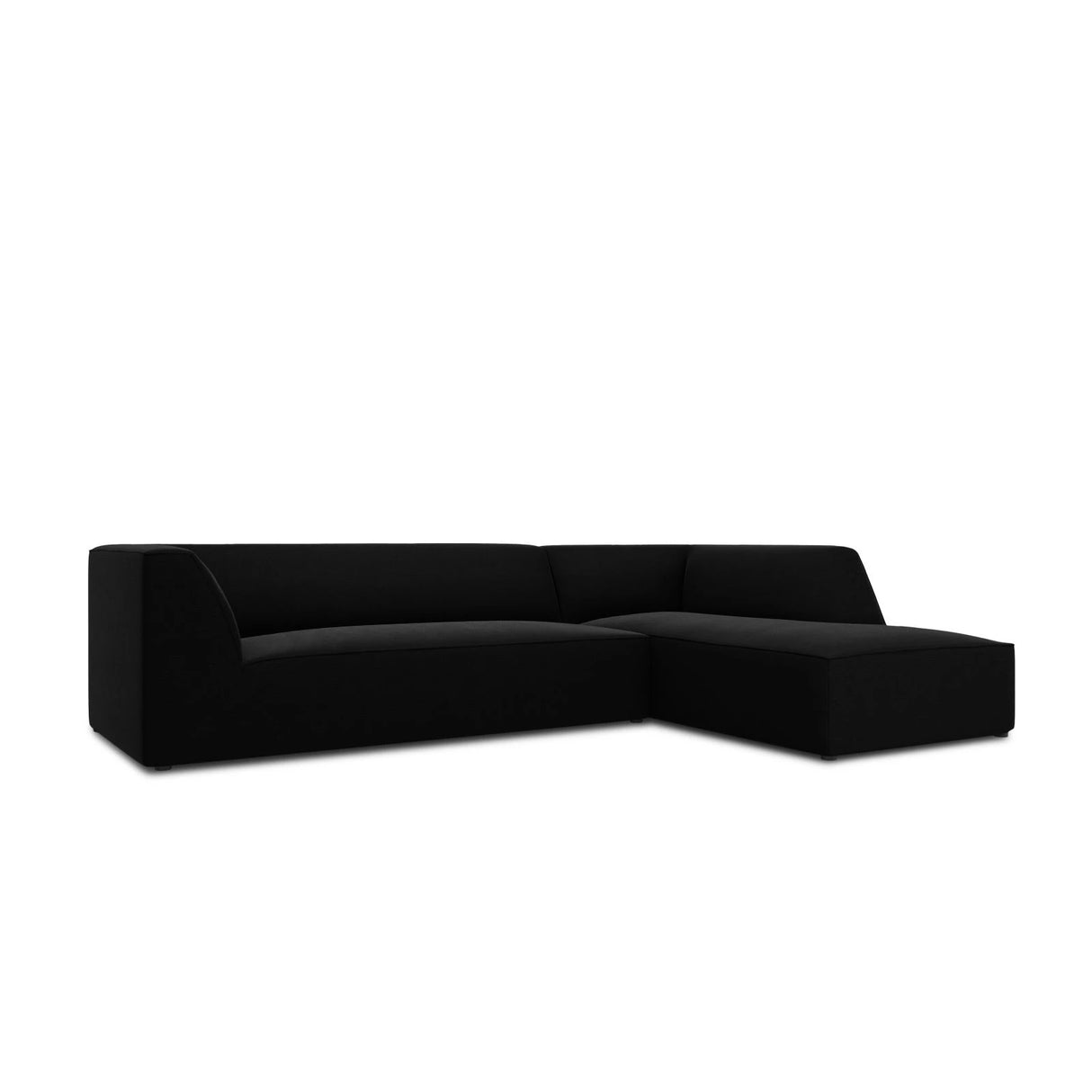 Ruby 4-Sitzer Ecksofa Rechts, mit Bezug aus Samt (Sal19) in Schwarz, 273x180 cm – Bild 6