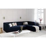 Ruby 4-seater corner sofa, right-hand side, with cover in velvet, corduroy or textured fabric, 273x180 cm