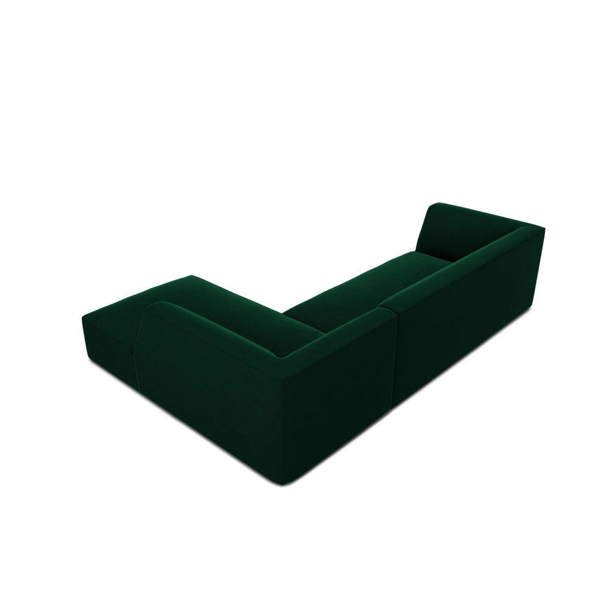 Ruby 4-Sitzer Ecksofa Rechts, mit Bezug aus Samt (Sal7) in Flaschengrün, 273x180 cm – Bild 8