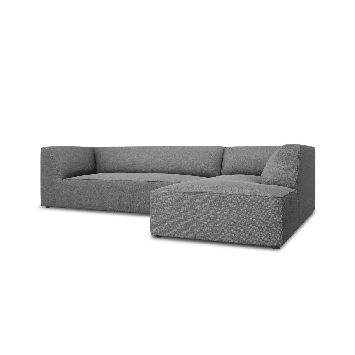 Ruby 4-Sitzer Ecksofa Rechts, mit Bezug aus Strukturierter Stoff (Ota11) in Grau, 273x180 cm – Bild 3