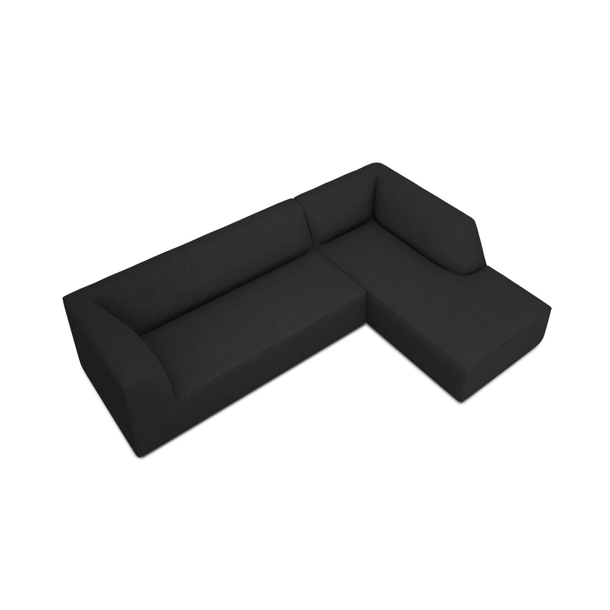 Ruby 4-Sitzer Ecksofa Rechts, mit Bezug aus Strukturierter Stoff (Ota12) in Schwarz, 273x180 cm – Bild 5