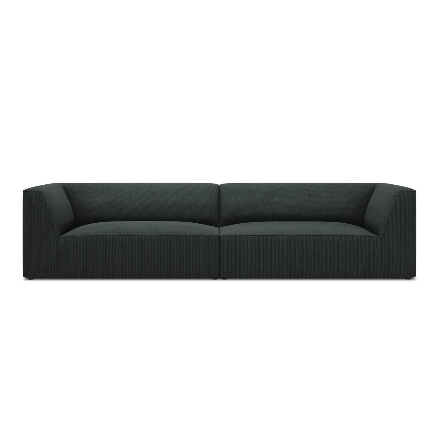 Ruby 4-Sitzer Sofa mit Bezug aus Cord (ScaBla) in Schwarz, 302x93 cm – Bild 1
