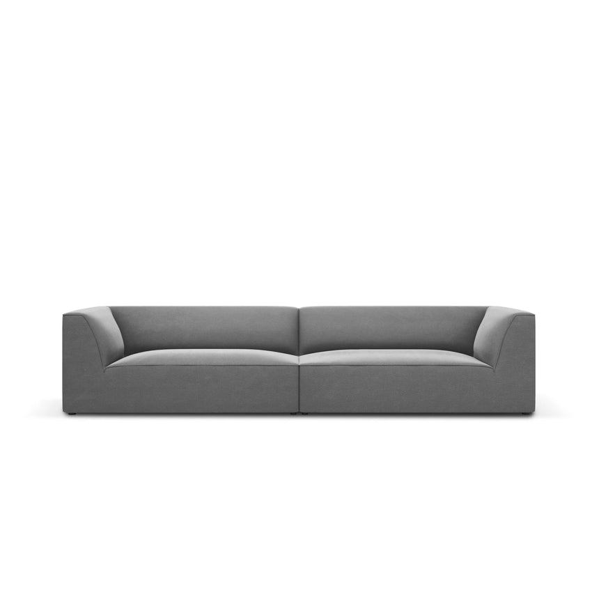 Ruby 4-Sitzer Sofa mit Bezug aus Samt (Sal17) in Grau, 302x93 cm – Bild 1