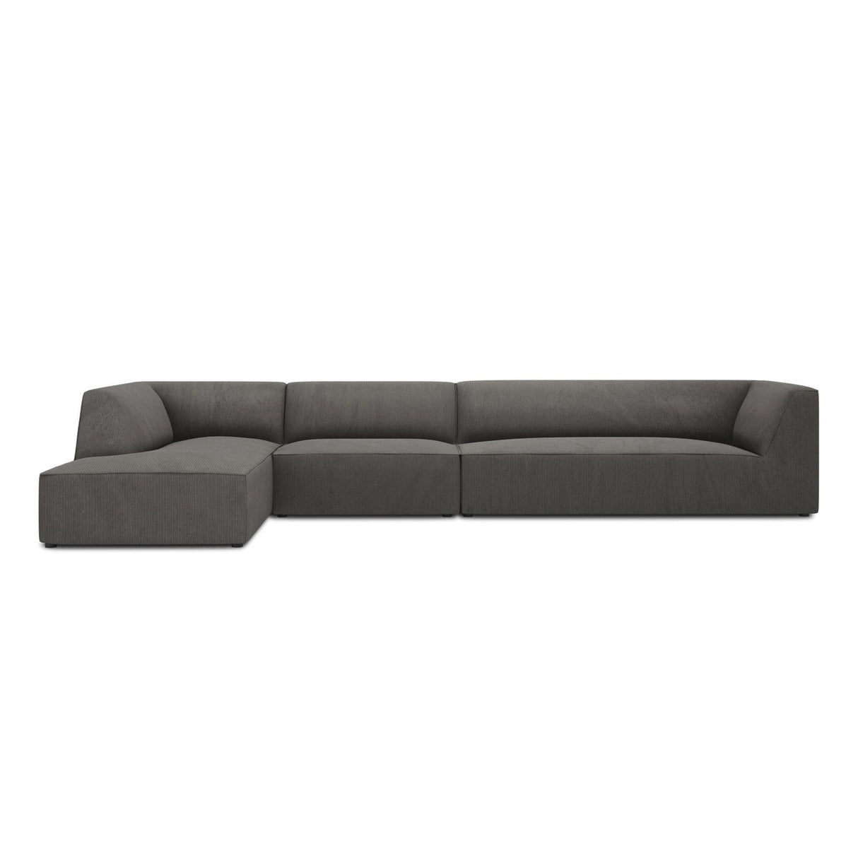 Ruby 5-Sitzer Ecksofa Links, mit Bezug aus Cord (ScaAnt) in Dunkelgrau, 366x180 cm – Bild 1