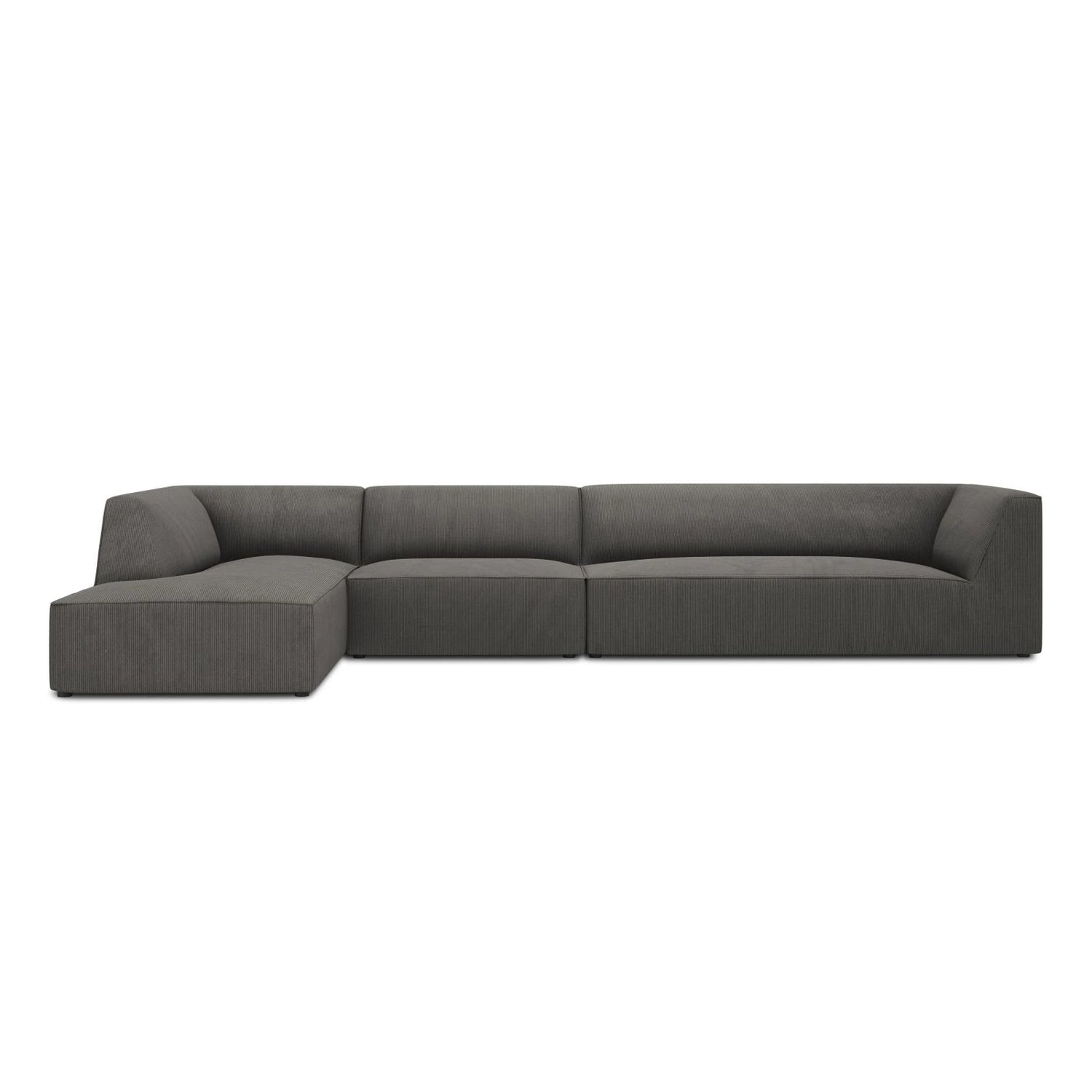 Ruby 5-Sitzer Ecksofa Links, mit Bezug aus Cord (ScaAnt) in Dunkelgrau, 366x180 cm – Bild 1