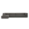 Ruby 5-Sitzer Ecksofa Links, mit Bezug aus Cord (ScaAnt) in Dunkelgrau, 366x180 cm – Bild 1
