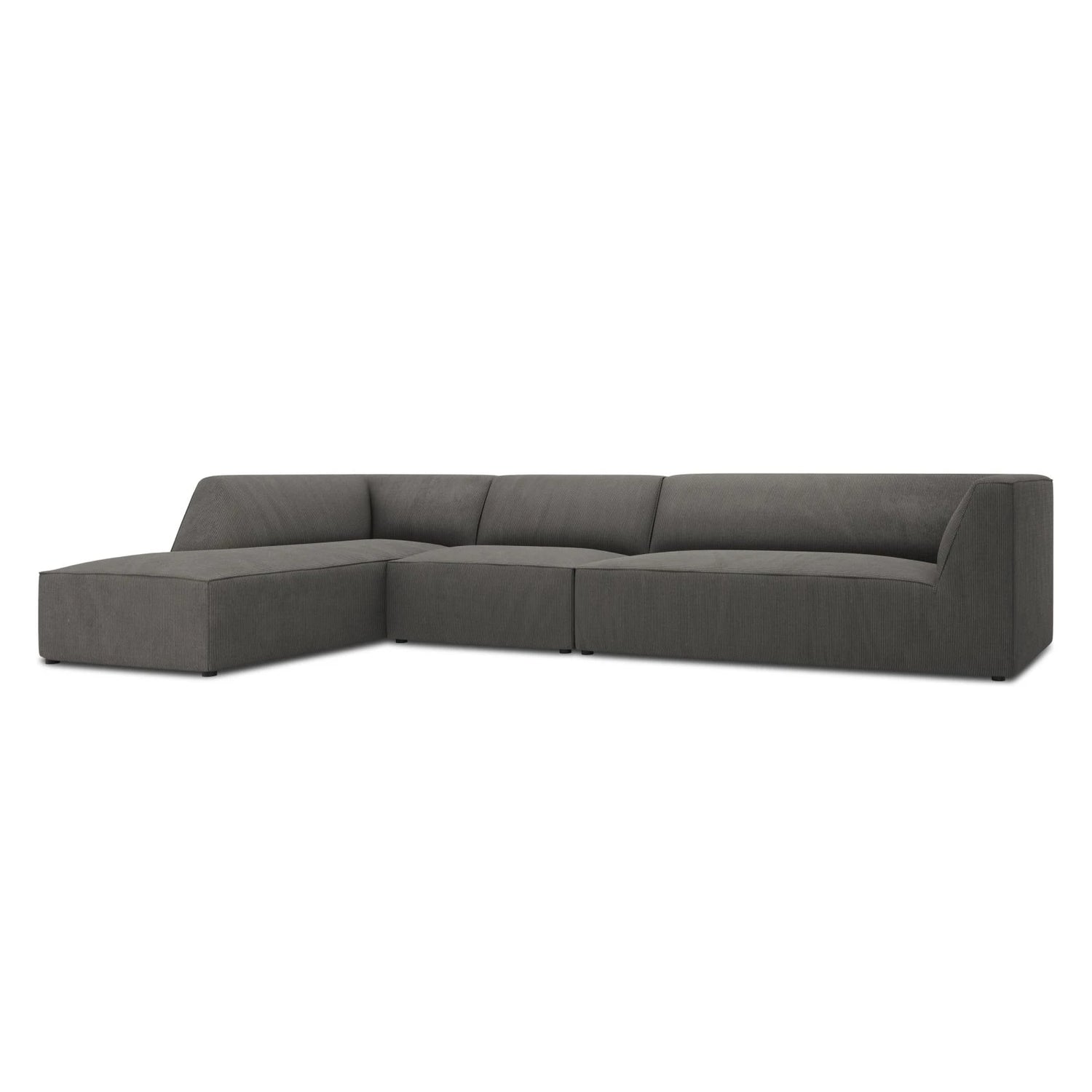 Ruby 5-Sitzer Ecksofa Links, mit Bezug aus Cord (ScaAnt) in Dunkelgrau, 366x180 cm – Bild 5