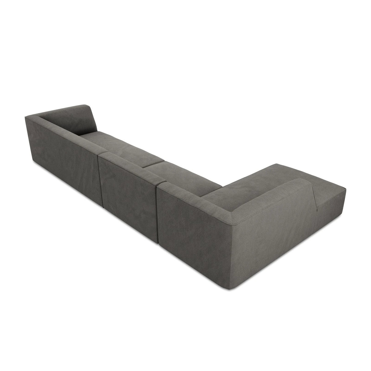 Ruby 5-Sitzer Ecksofa Links, mit Bezug aus Cord (ScaAnt) in Dunkelgrau, 366x180 cm – Bild 8
