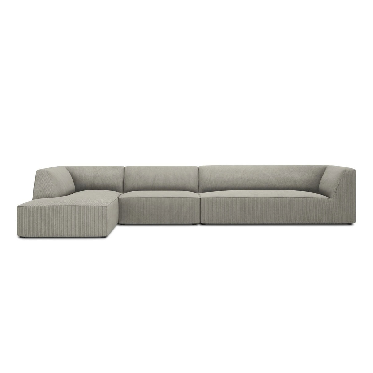 Ruby 5-Sitzer Ecksofa Links, mit Bezug aus Cord (ScaAsh) in Hellgrau, 366x180 cm – Bild 1