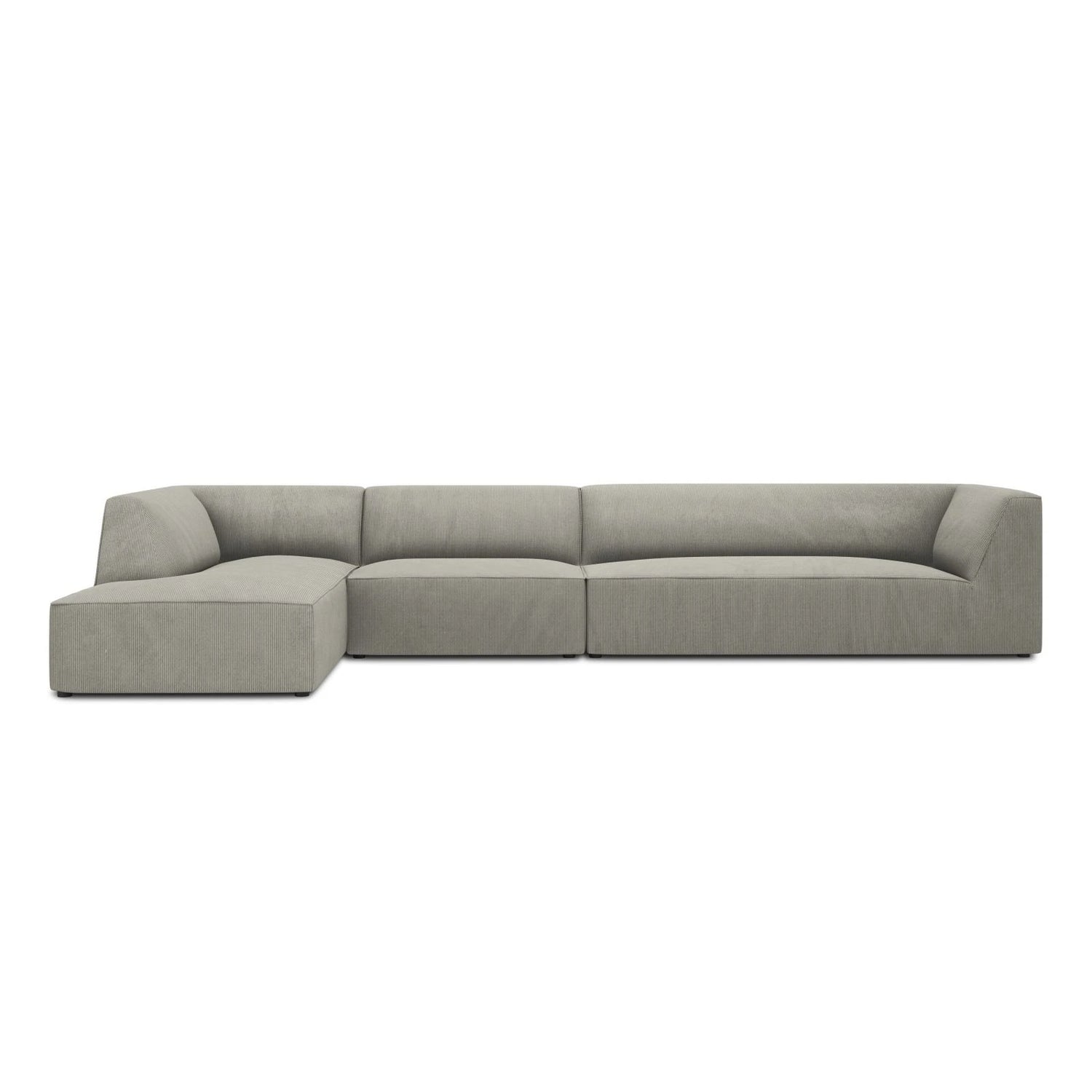 Ruby 5-Sitzer Ecksofa Links, mit Bezug aus Cord (ScaAsh) in Hellgrau, 366x180 cm – Bild 1