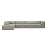Ruby 5-Sitzer Ecksofa Links, mit Bezug aus Cord (ScaAsh) in Hellgrau, 366x180 cm – Bild 1