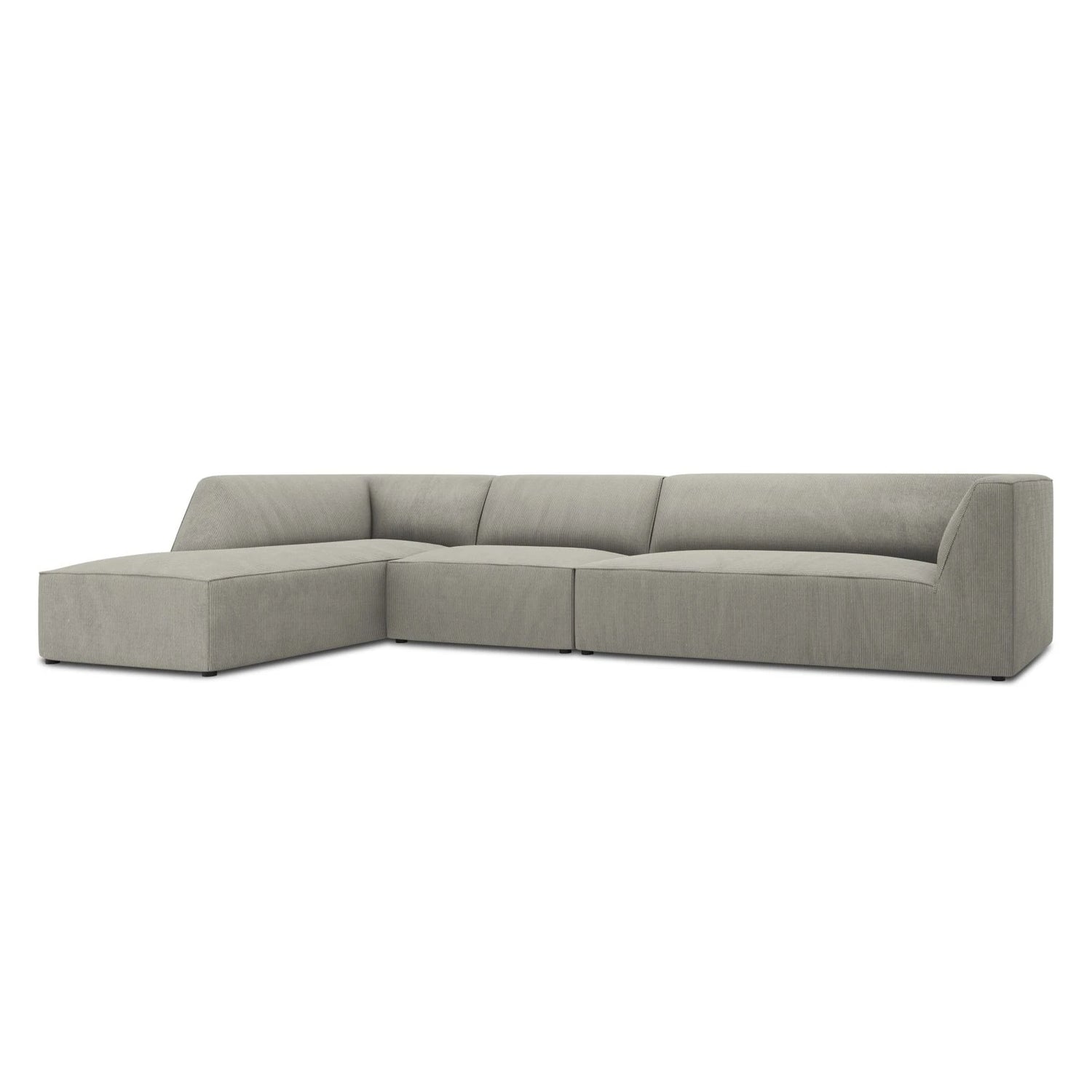 Ruby 5-Sitzer Ecksofa Links, mit Bezug aus Cord (ScaAsh) in Hellgrau, 366x180 cm – Bild 5