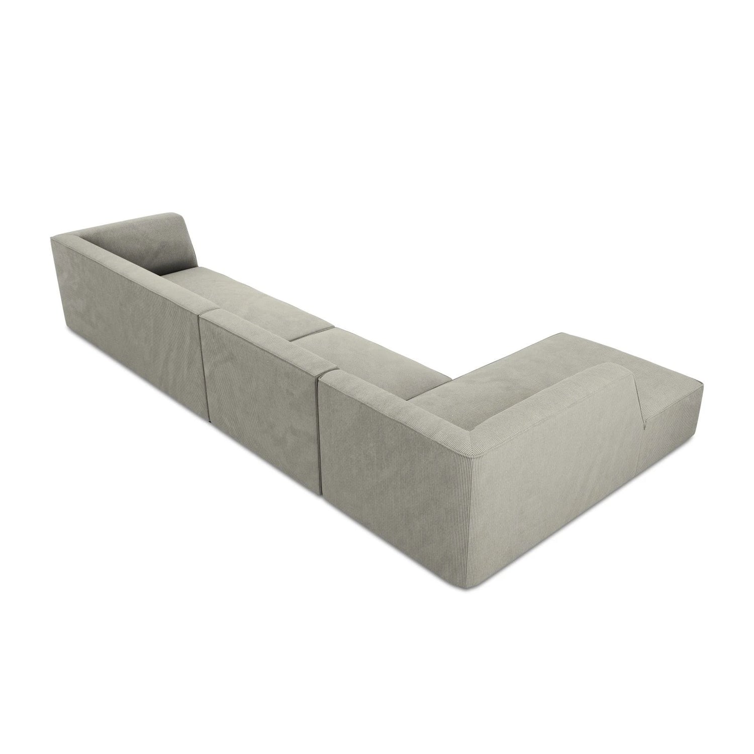Ruby 5-Sitzer Ecksofa Links, mit Bezug aus Cord (ScaAsh) in Hellgrau, 366x180 cm – Bild 8