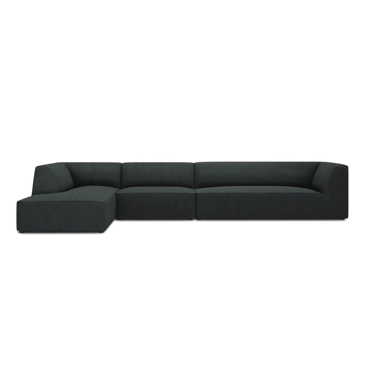 Ruby 5-Sitzer Ecksofa Links, mit Bezug aus Cord (ScaBla) in Schwarz, 366x180 cm – Bild 1