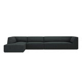 Ruby 5-Sitzer Ecksofa Links, mit Bezug aus Cord (ScaBla) in Schwarz, 366x180 cm – Bild 1