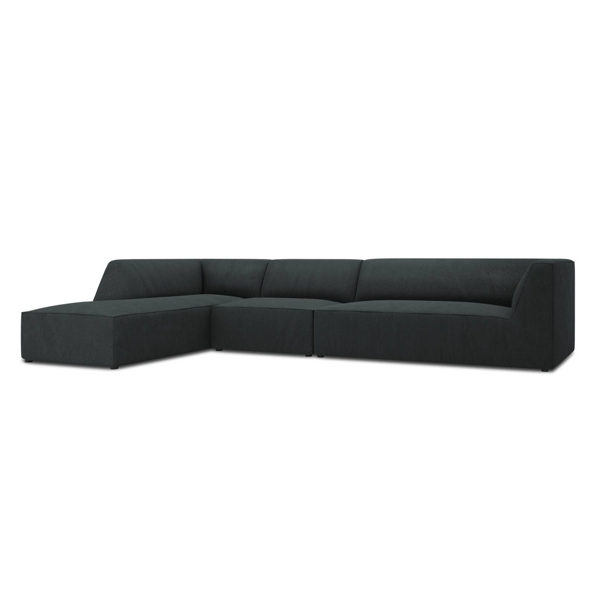 Ruby 5-Sitzer Ecksofa Links, mit Bezug aus Cord (ScaBla) in Schwarz, 366x180 cm – Bild 5