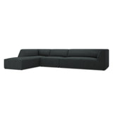 Ruby 5-Sitzer Ecksofa Links, mit Bezug aus Cord (ScaBla) in Schwarz, 366x180 cm – Bild 5
