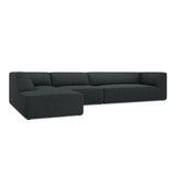 Ruby 5-Sitzer Ecksofa Links, mit Bezug aus Cord (ScaBla) in Schwarz, 366x180 cm – Bild 6