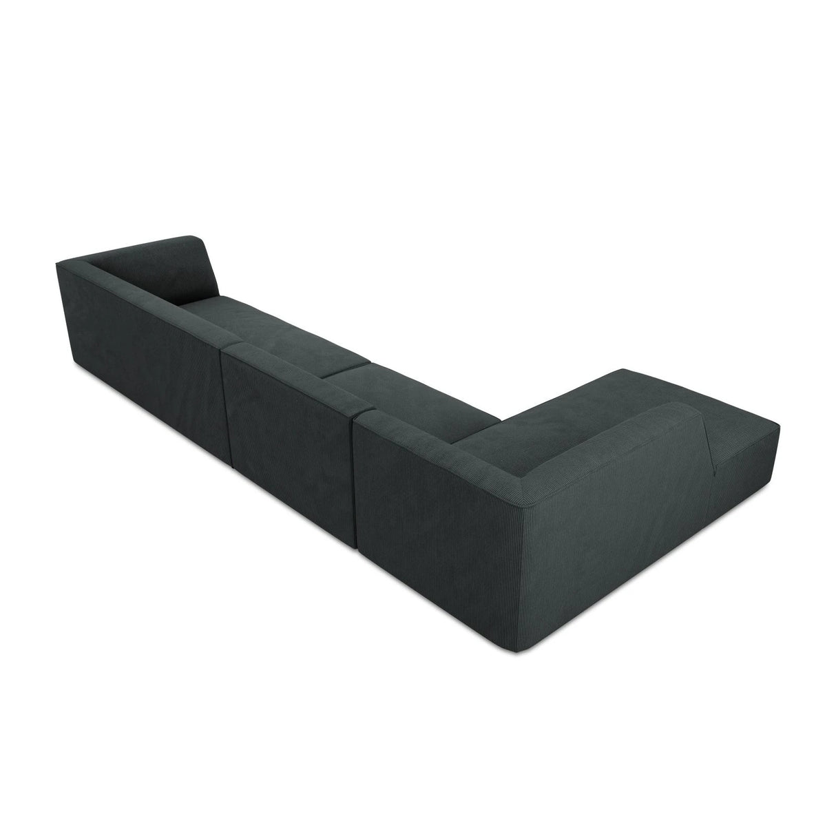 Ruby 5-Sitzer Ecksofa Links, mit Bezug aus Cord (ScaBla) in Schwarz, 366x180 cm – Bild 8