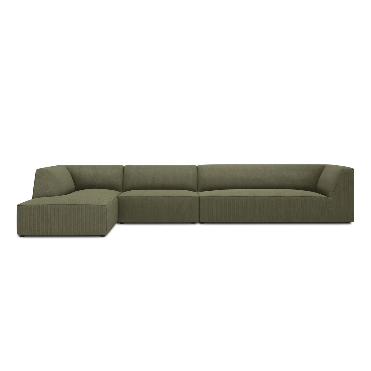 Ruby 5-Sitzer Ecksofa Links, mit Bezug aus Cord (ScaFor) in Grün, 366x180 cm – Bild 1