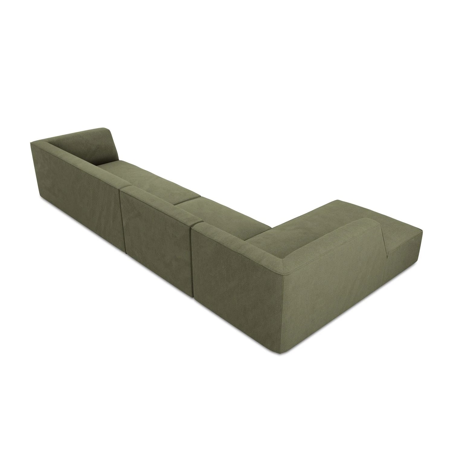 Ruby 5-Sitzer Ecksofa Links, mit Bezug aus Cord (ScaFor) in Grün, 366x180 cm – Bild 8