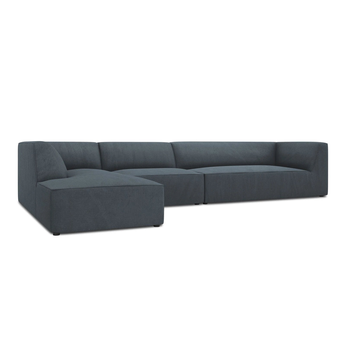 Ruby 5-Sitzer Ecksofa Links, mit Bezug aus Cord (ScaOce) in Blau, 366x180 cm – Bild 6