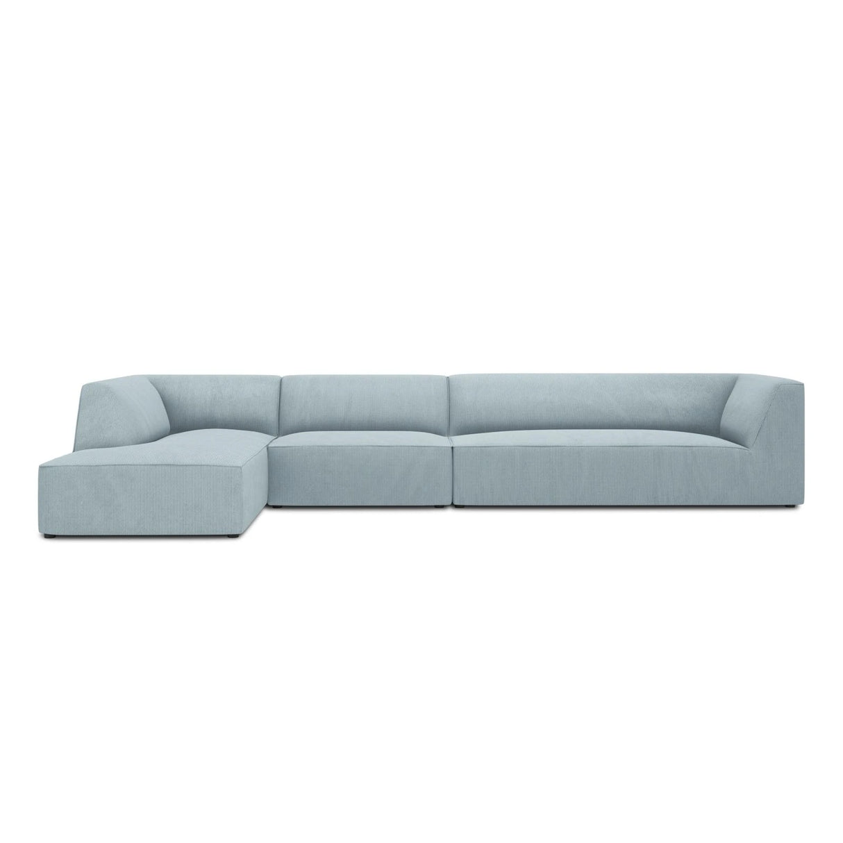 Ruby 5-Sitzer Ecksofa Links, mit Bezug aus Cord (ScaSky) in Hellblau, 366x180 cm – Bild 1