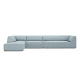 Ruby 5-Sitzer Ecksofa Links, mit Bezug aus Cord (ScaSky) in Hellblau, 366x180 cm – Bild 1