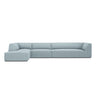 Ruby 5-Sitzer Ecksofa Links, mit Bezug aus Cord (ScaSky) in Hellblau, 366x180 cm – Bild 1
