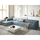 Canapé d'angle Ruby 5 places, côté gauche, revêtu de velours, de velours côtelé ou de tissu texturé, 366 x 180 cm