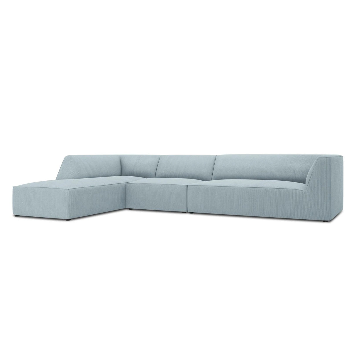 Ruby 5-Sitzer Ecksofa Links, mit Bezug aus Cord (ScaSky) in Hellblau, 366x180 cm – Bild 5