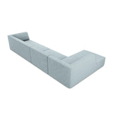 Ruby 5-Sitzer Ecksofa Links, mit Bezug aus Cord (ScaSky) in Hellblau, 366x180 cm – Bild 8