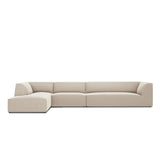 Ruby 5-Sitzer Ecksofa Links, mit Bezug aus Samt (Sal1) in Beige, 366x180 cm – Bild 1