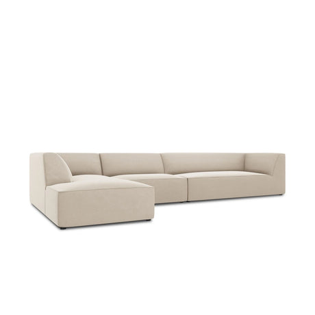 Ruby 5-Sitzer Ecksofa Links, mit Bezug aus Samt (Sal1) in Beige, 366x180 cm – Bild 6