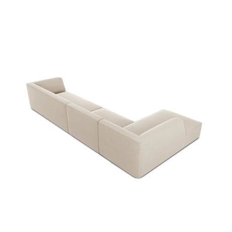 Ruby 5-Sitzer Ecksofa Links, mit Bezug aus Samt (Sal1) in Beige, 366x180 cm – Bild 8