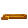 Ruby 5-Sitzer Ecksofa Links, mit Bezug aus Samt (Sal10) in Gelb, 366x180 cm – Bild 1
