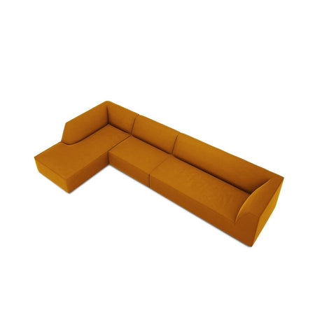 Ruby 5-Sitzer Ecksofa Links, mit Bezug aus Samt (Sal10) in Gelb, 366x180 cm – Bild 7
