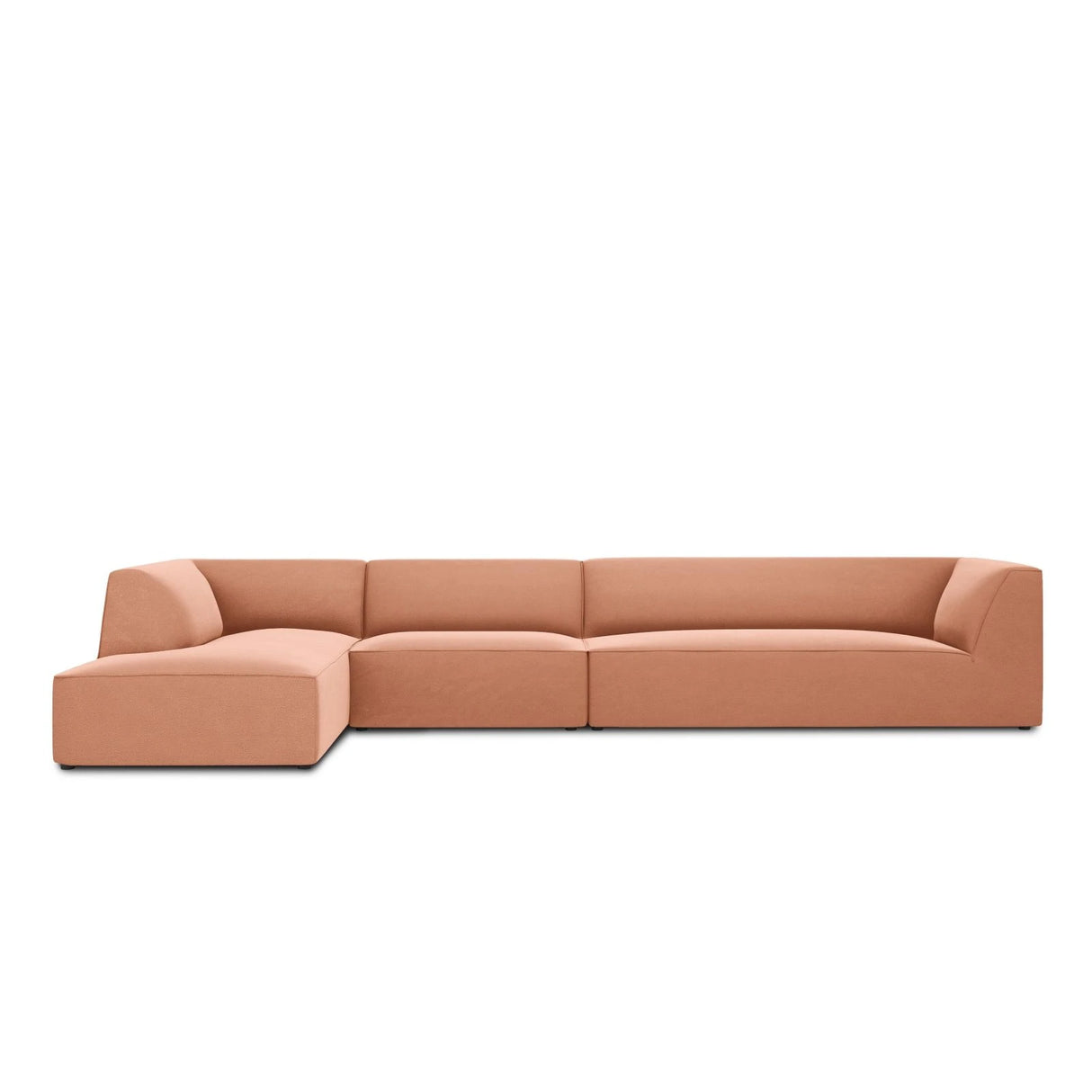 Ruby 5-Sitzer Ecksofa Links, mit Bezug aus Samt (Sal11) in Rosa, 366x180 cm – Bild 1