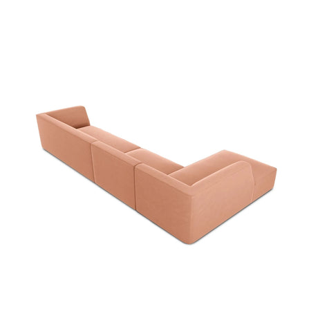 Ruby 5-Sitzer Ecksofa Links, mit Bezug aus Samt (Sal11) in Rosa, 366x180 cm – Bild 8