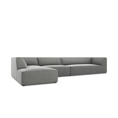 Ruby 5-Sitzer Ecksofa Links, mit Bezug aus Samt (Sal17) in Grau, 366x180 cm – Bild 6