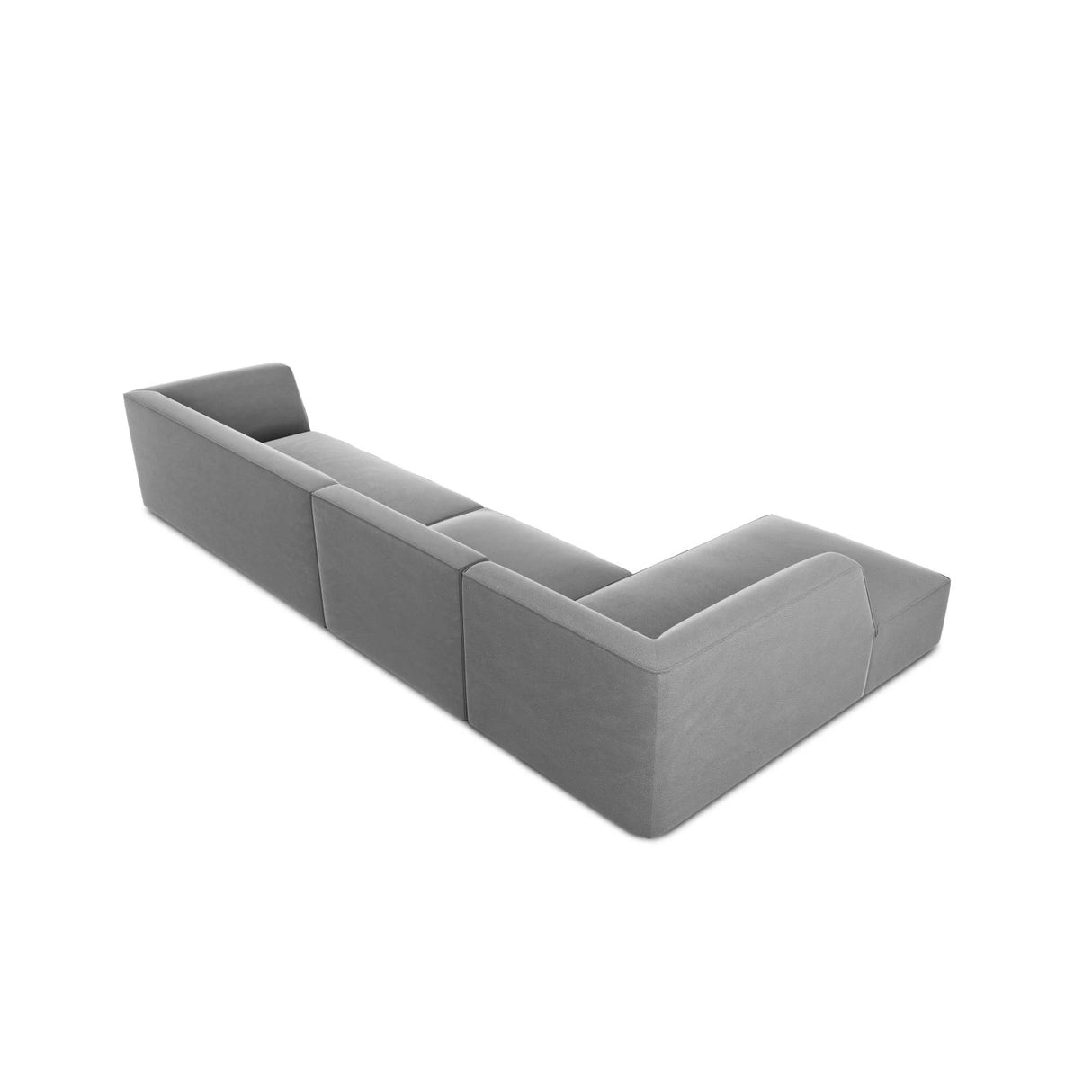 Ruby 5-Sitzer Ecksofa Links, mit Bezug aus Samt (Sal17) in Grau, 366x180 cm – Bild 8