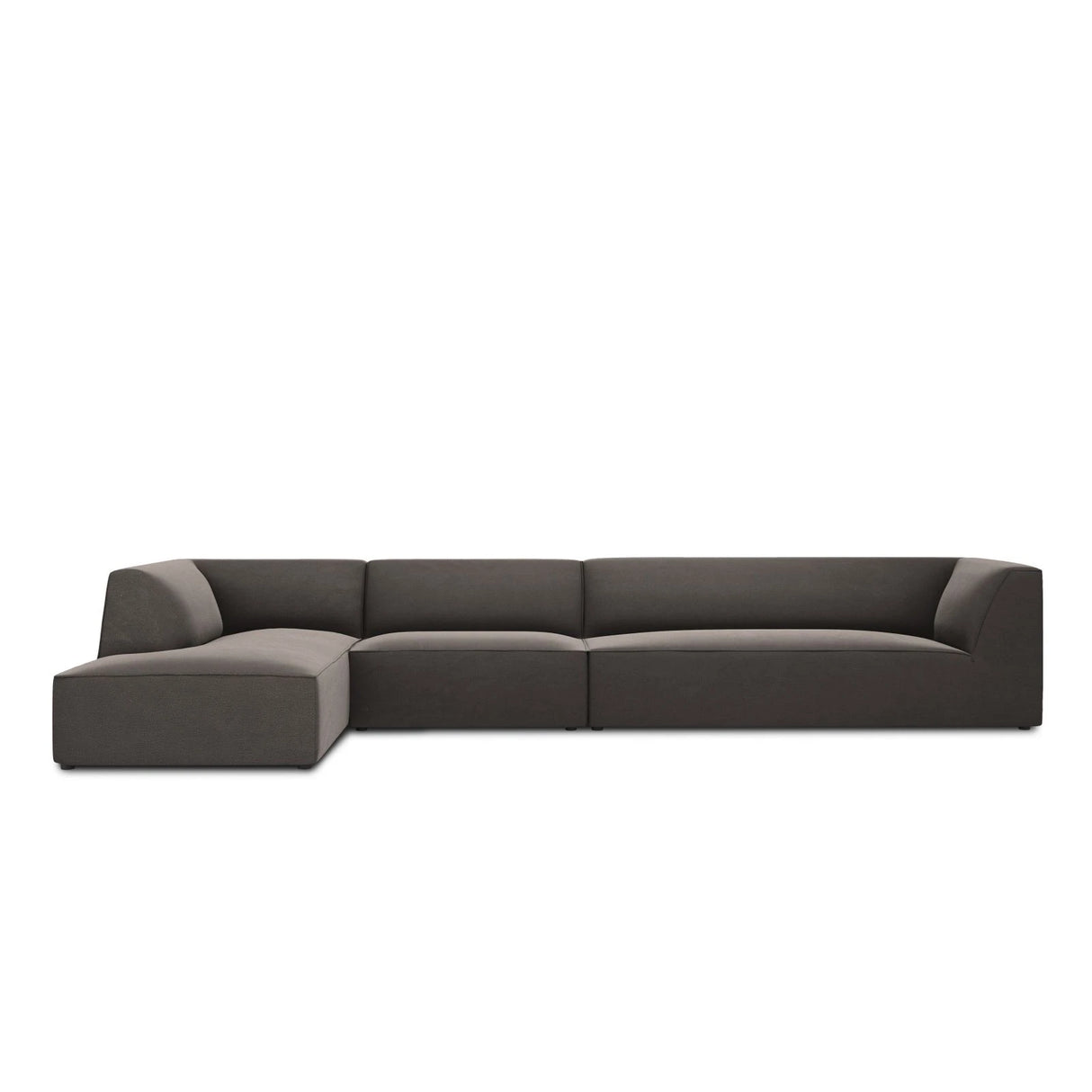 Ruby 5-Sitzer Ecksofa Links, mit Bezug aus Samt (Sal18) in Dunkelgrau, 366x180 cm – Bild 1