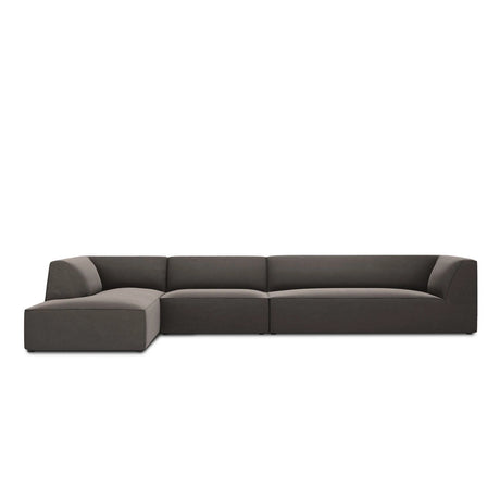 Ruby 5-Sitzer Ecksofa Links, mit Bezug aus Samt (Sal18) in Dunkelgrau, 366x180 cm – Bild 1